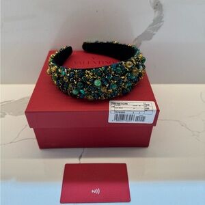 Valentino Garavani Green and Gold Hair Accessory